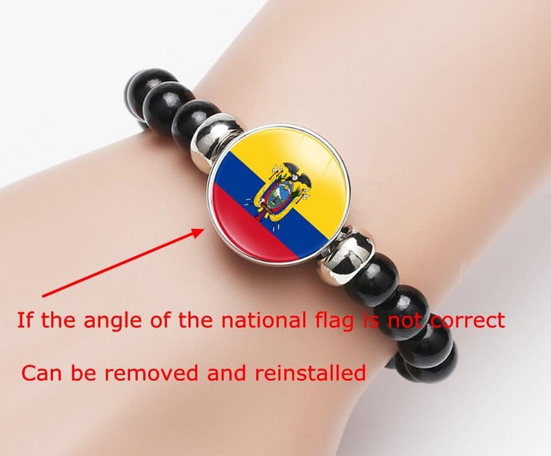 vmcoatdu National Flag Bracelet Elastic Rope Beaded Bracelet Support Your Country Travel Souvenir Gifts for Men Women - Image 5